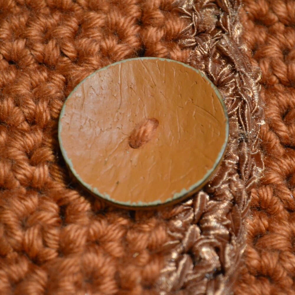 Orange Handmade Heavy Chunky Knit Cardigan Cottage-core Grandmacore Cardigan - Picture 9 of 15
